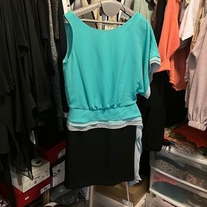 BCBGMAXAZRIA max and cleo karen dress aquamarine XXS preowned